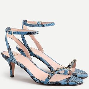 J. Crew Collection made in Italy 🇮🇹 Blue Snakeskin Heels 8